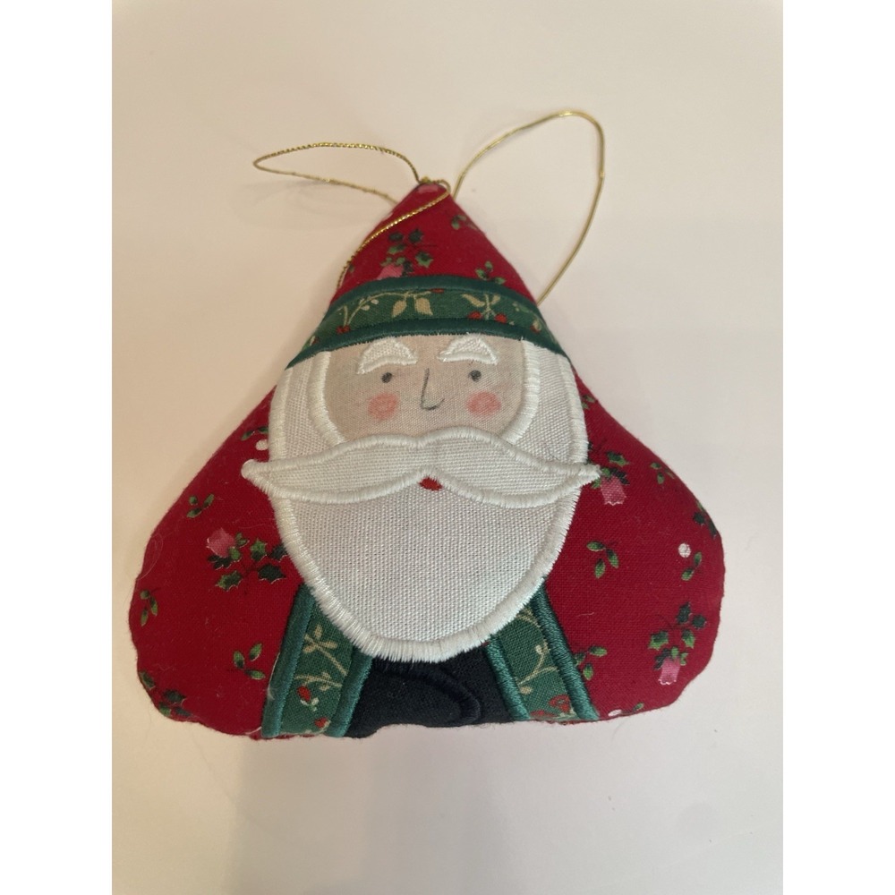 Vintage Cloth Santa Christmas Ornament